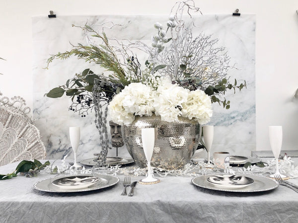 SILVER WINTER TABLE SETTINGS