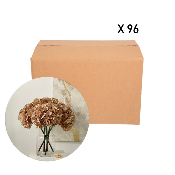 Box of X 96 Signature Faux Chocolate Hydrangea Stems - Bulk