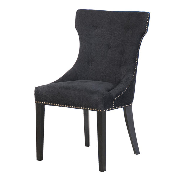 London Black Studded Wooden Dining Chair