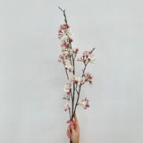 Faux Pink Cherry Blossom Stem