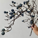 Faux Blue Branch Berries Spray