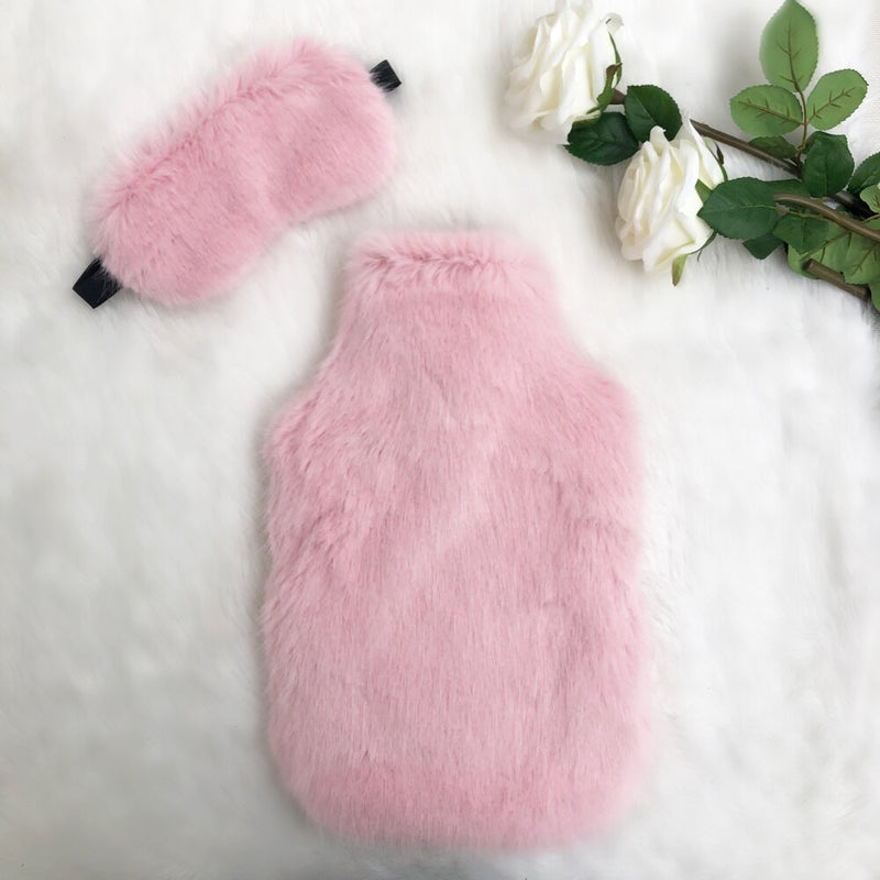 Raspberries and Cream Luxe Faux Fur Hot Water Bottle - Options Available