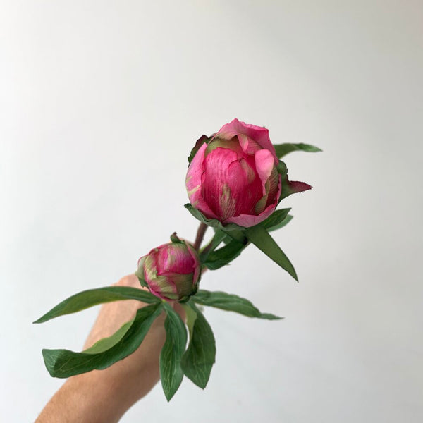 Real Feel Hot Pink Faux Peony Bud