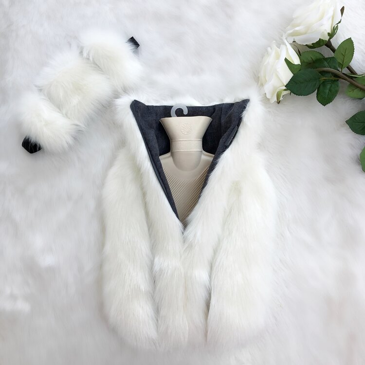 Ivory Pelted Luxe Faux Fur Hot Water Bottle - Options Available