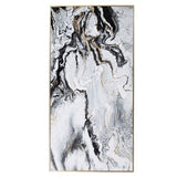 Large White Marble Effect Print Canvas
