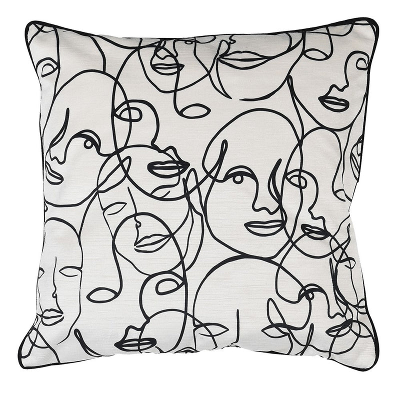 Luxe Abstract Faces Cushion Cover 50cm