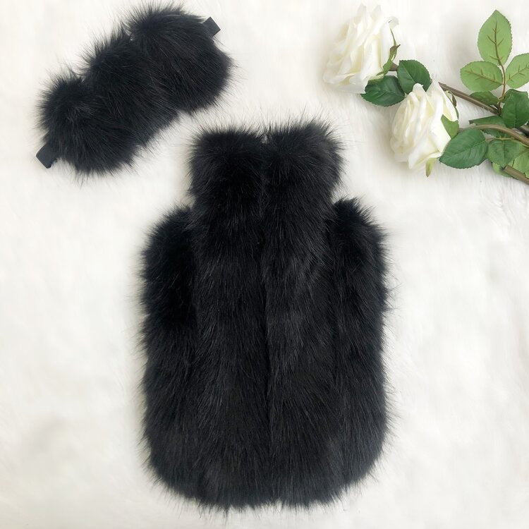 Noir Pelted Luxe Faux Fur Hot Water Bottle - Options Available
