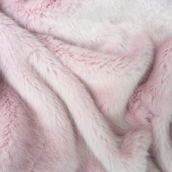Raspberries and Cream Pink Faux Fur Throw