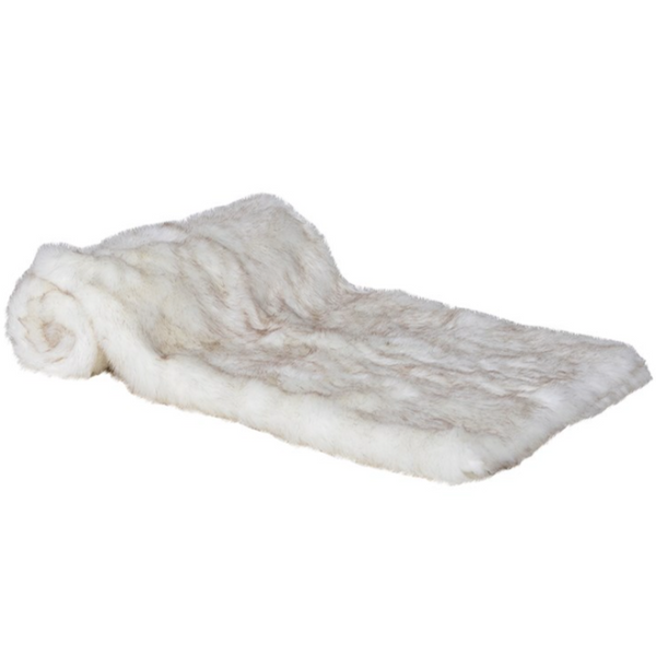 Luxe White Faux Fur Throw