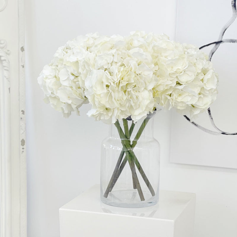 Signature White Hydrangea Faux Flower Arrangement