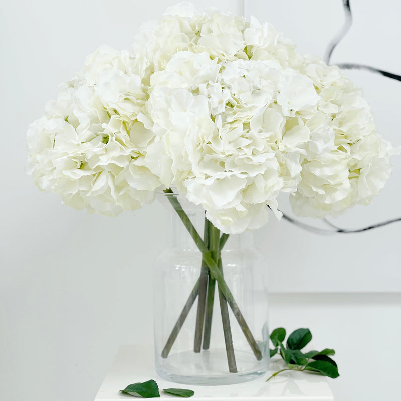 Signature White Hydrangea Faux Flower Arrangement