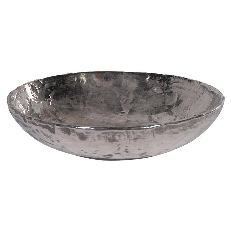 Silver Ceramic Centrepiece Shallow Bowl