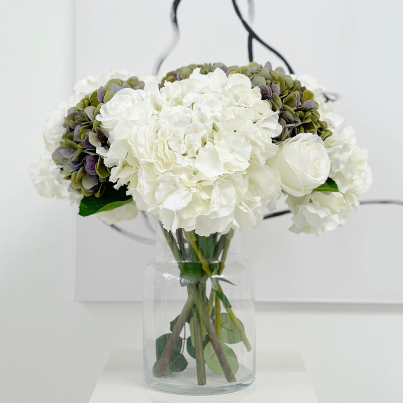 The ‘Iconic by Emma Taylor’ Hydrangea and Rose Faux Flower Arrangement