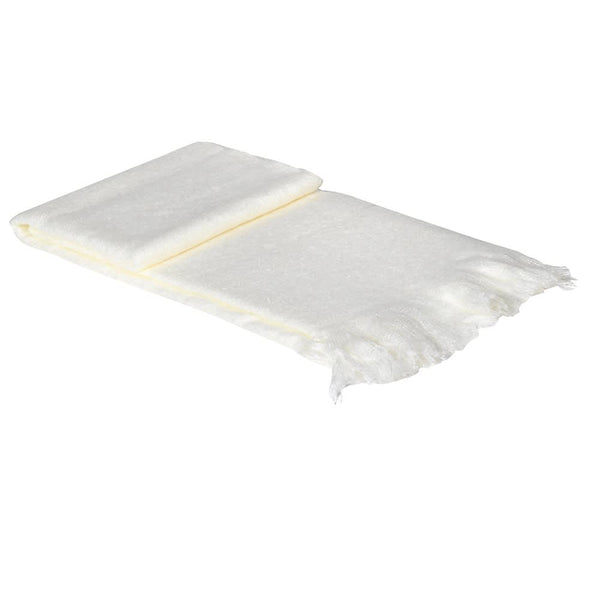 Classic White Tassel Blanket Throw