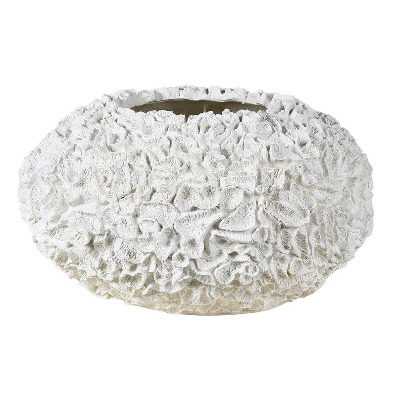 White Faux Coral Textured Vase