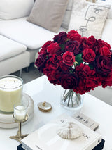 Rouge Romance Roses and Hydrangea Faux Flower Arrangement