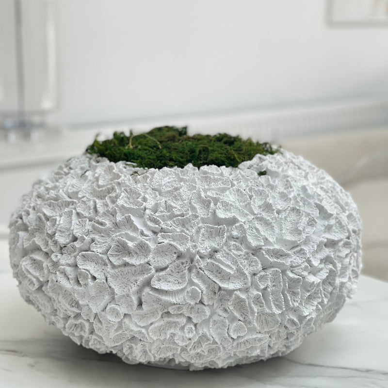 White Faux Coral Textured Vase