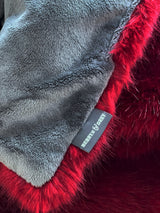 RUBY RED FAUX FUR THROW