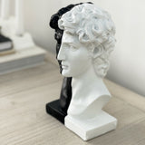 White and Black Monochrome Male Bust Bookends