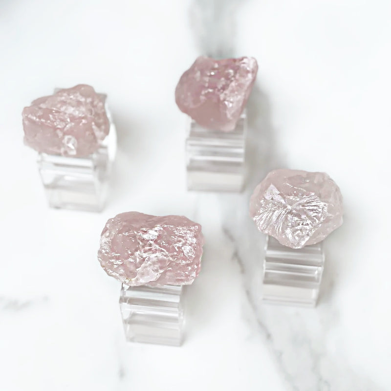 Set of 4 Rose Quartz Napkin Rings