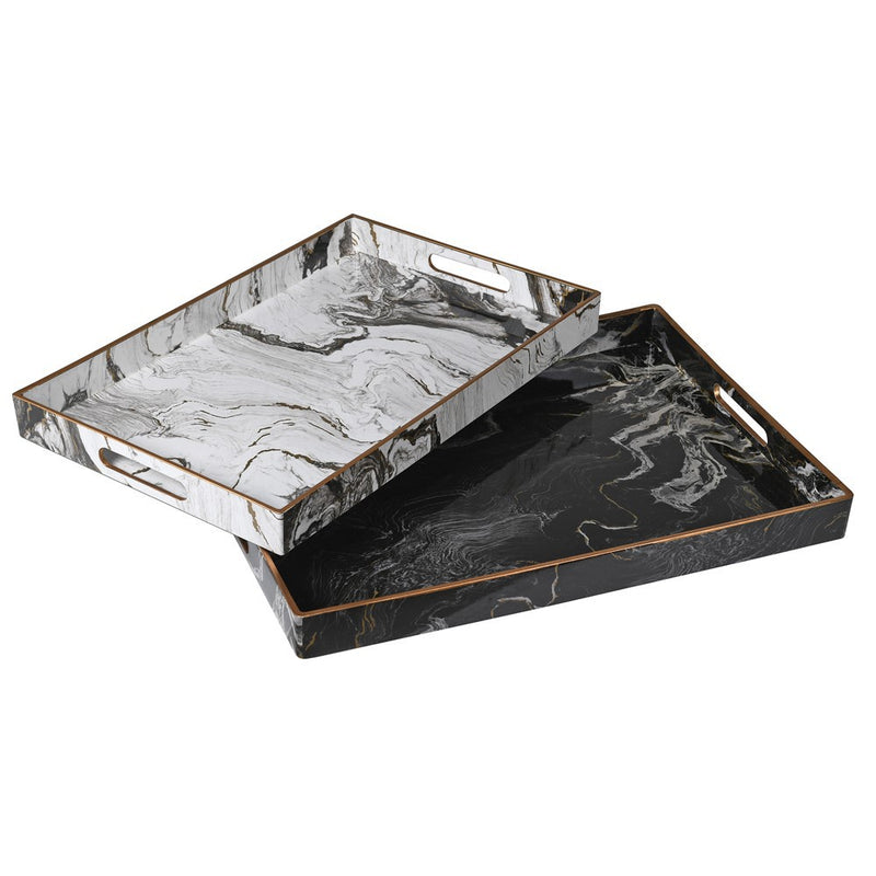 Marble Effect Trays set of 2