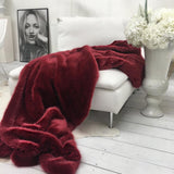 RUBY RED FAUX FUR THROW